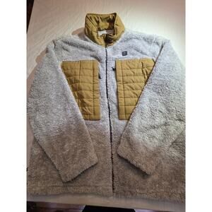 Billabong Mens A/Div Glacier Mock Neck Zip Up Grey/tan Jacket Men's Size 2XL